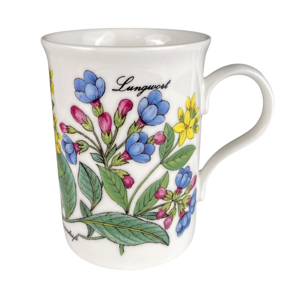 Crown Trent Fine Bone China Wildflower‎ Mug Lungwort Loosestrife Made in England